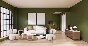 minimalist green living room muji style