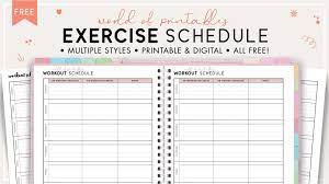 free printable exercise schedule