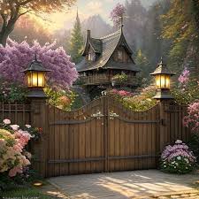 White Gate And Fence Heavenly Light