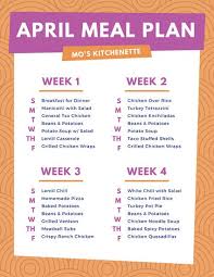 Orange Pink Lunch Monthly Food Menu Templates By Canva