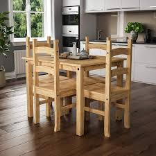 small natural wooden dining table and 4