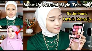 make up natural hijab simple