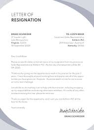 simple resignation letter free google