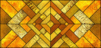 Gold Stained Glass Window Geometric