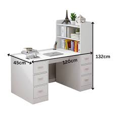 white storage computer study table with