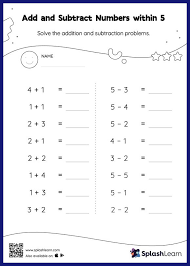 And Subtraction Math Worksheets