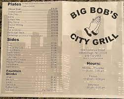menu of big bobs city grill