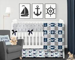 Nautical Crib Bedding Set Blue Baby