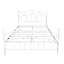 Gzmr Queen Size White Metal Bed Frame