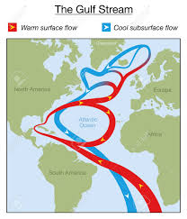 Gulf Stream Chart Warm Surface And Cold Subsurface Flow In The