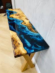 Resin Console Table Walnut