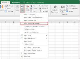 insert unique sequence numbers in excel