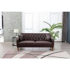 pu leather straight sofa bed couch