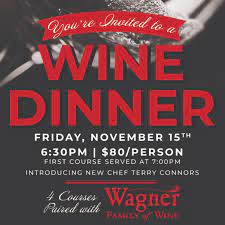 wine dinner featuring caymus and wagner