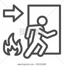 Free for commercial use no attribution required high quality images. Fire Exit Line Icon Vector Photo Free Trial Bigstock