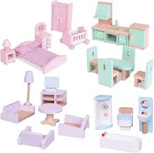 wooden dollhouse furniture set 24pcs