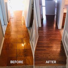 wood laminate flooring gives this home