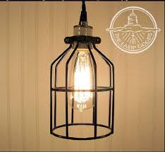 Industrial Cage Pendant Light With