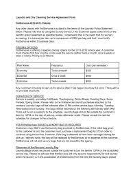 dry cleaning service agreement form