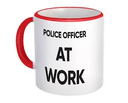 gift mug police officer at work job