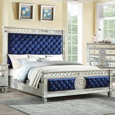 wood mirror upholstered hb king bed