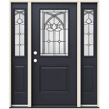 Black Steel Prehung Front Door