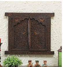 Antique Finish Wooden Carved Wall