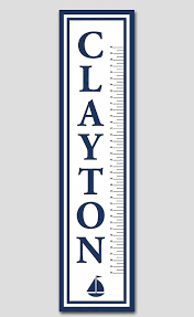 Personalized Sail Boat Nautical Growth Chart Premium Poster