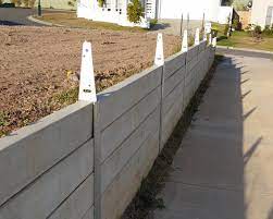 concrete sleeper retaining wall with a