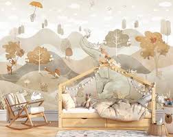 nursery wall mural elephant and other