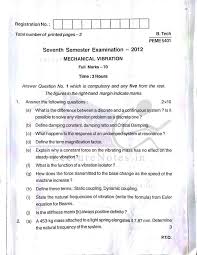 Exam Questions For Mechanical Vibration Mv Bput 2012 7th