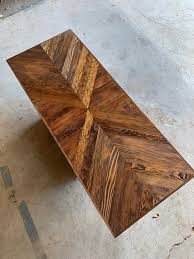 Reclaimed Wood Table Moca Chevron