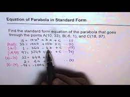 11 Find Quadratic Equation In Standard
