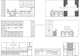 modern kitchen elevation cad drawings