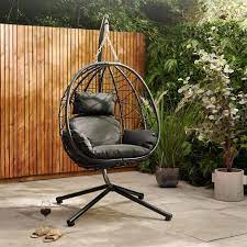 Black Single Swing Chair Egg Shaped