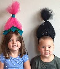 Super easy diy calls for. Adorable Diy Poppy And Branch Troll Headband Wigs For Halloween