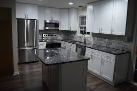 white shaker kitchen with new dark grey