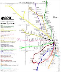 Chicago Regional Rail Metra Map Chicago Map Train Map