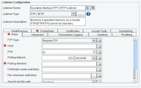 how to configure ftp sftp listener