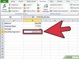 monthly payment in excel pmt function