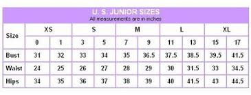 Juniors Size Chart Clothing Size Chart Junior Outfits