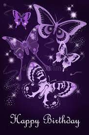 Our collection of happy birthday pictures can be a source of inspiration for your own wishes and an affectionate introduction to a friend's special day. Purple Butterfly Birthday Card Stock Illustration Illustration Of Lady Girl 131252511