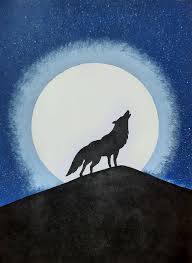 Wolf Acrylic Colors Canvas Painting