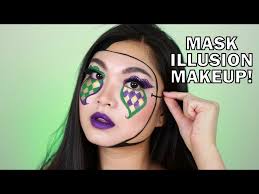 mardi gras mask illusion makeup look