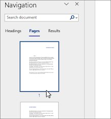 use the navigation pane in word