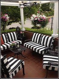 Black And White Striped Patio Cushions