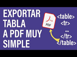 how to export html table to pdf in less