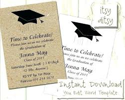 Congratulations Card Template Word New Graduation Invitation For