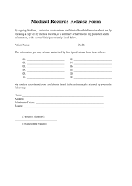 Medical Records Request Form Medical Records Release Form