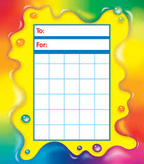Rainbow Gel Reward Chart Pad